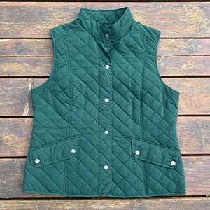 GH BASS GREEN QUILTED VEST  SIZE LARGE